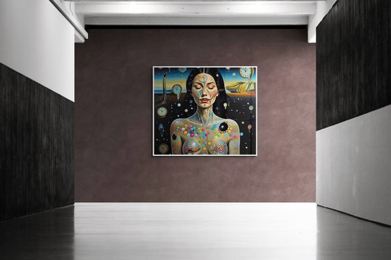 Surreal Woman Beyond Time