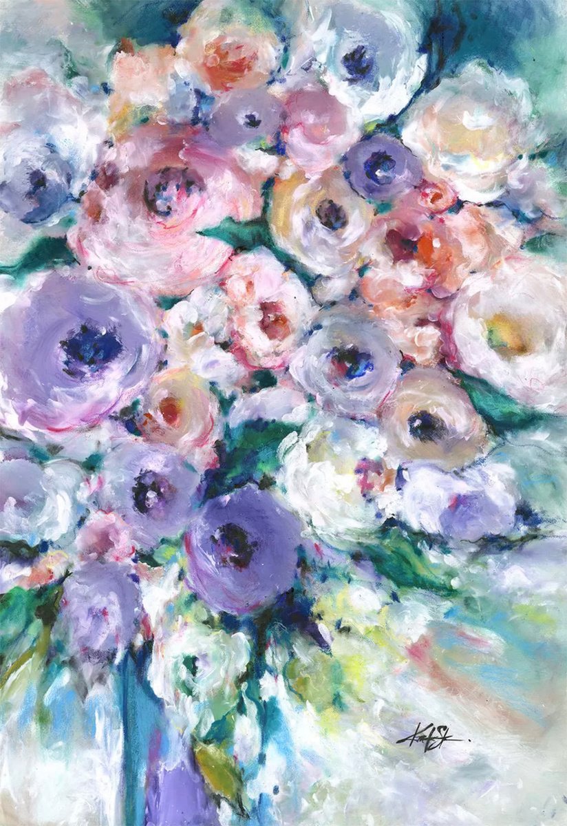 Expressive Painting , Sunday Bouquet By Kathy Morton Stanion, 30 X 42, Artwork For Sale On Artfinder