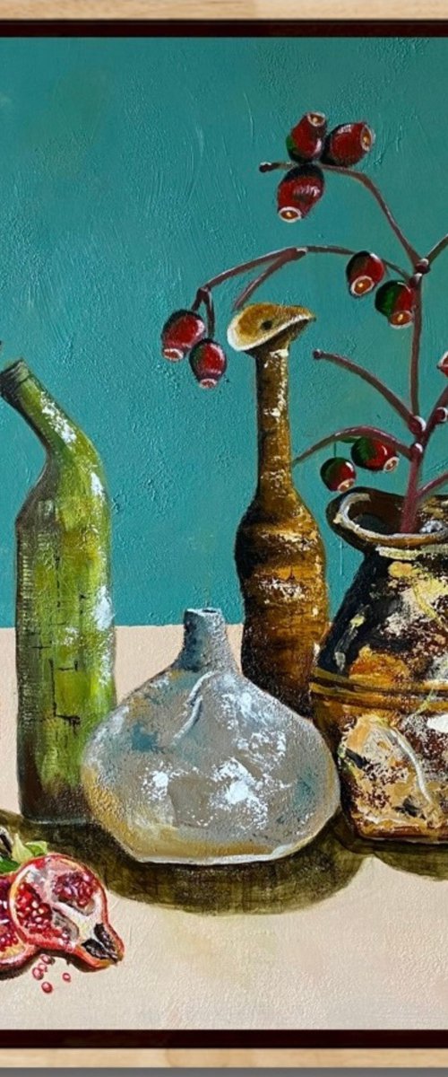 Pomegranates and Gum Nuts by Wendy Peters