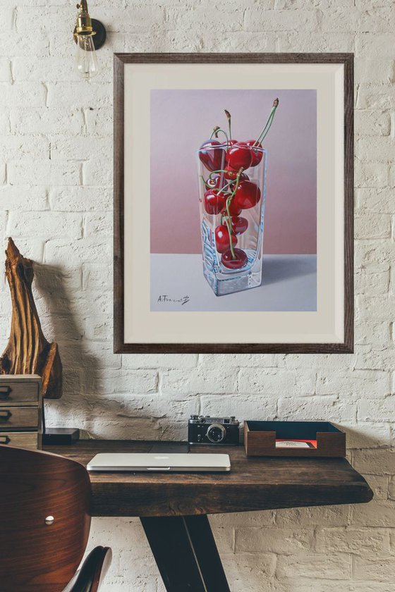 Still Life with Cherries in a Glass