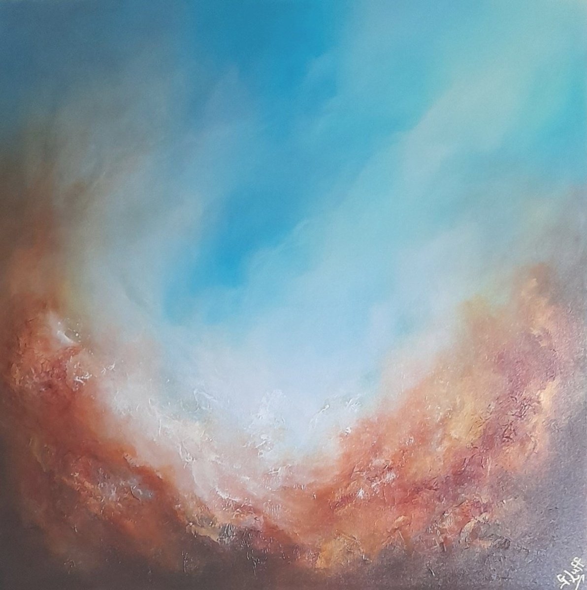 Infinite Movement (Large Deeply Textured Oil Painting 80cms X 80cms) by Gillian Luff