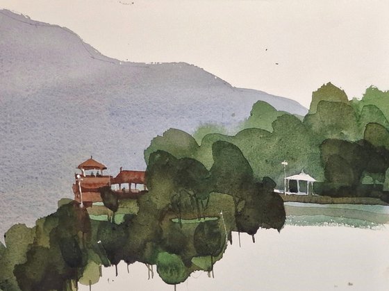 Himalayan cliff, house with view