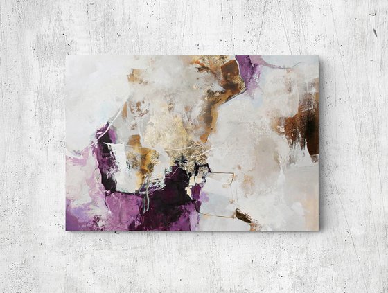 "Pink Avalanche 3" Purple gold abstract art