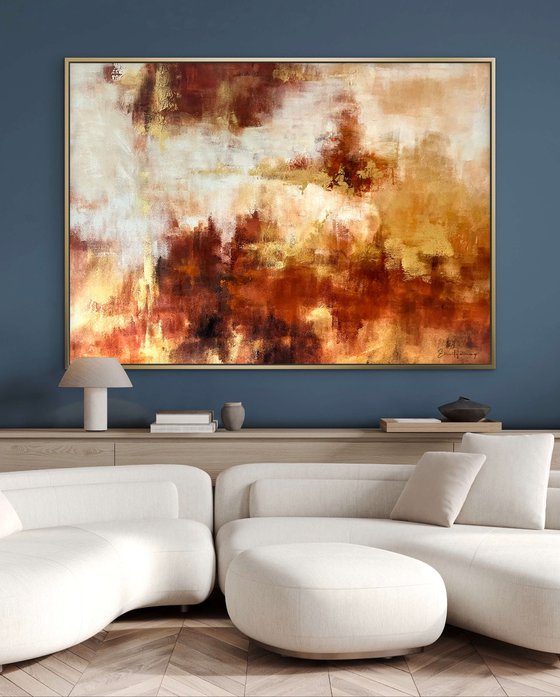 Golden Haze - Gold, orange and brown abstract
