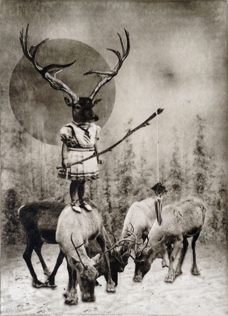 Photorealistic Animal Etchings & Engravings By Jaco Putker, 8 X 11, The Girl And The Carrots, Original Artwork