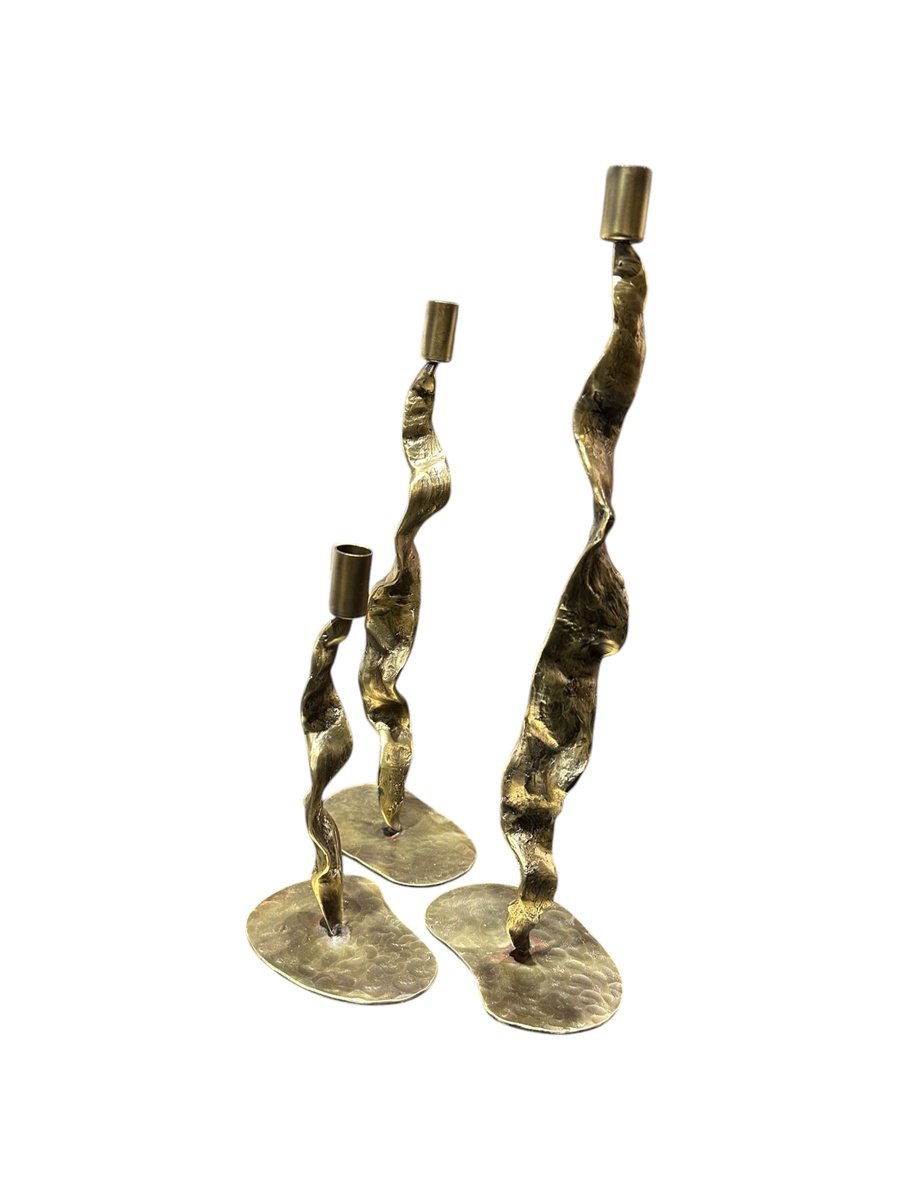 Abstract Bronze Sculpture By Seda Eyuboglu, 3 X 8", Dance Of Light Chandeliers, Original Artwork