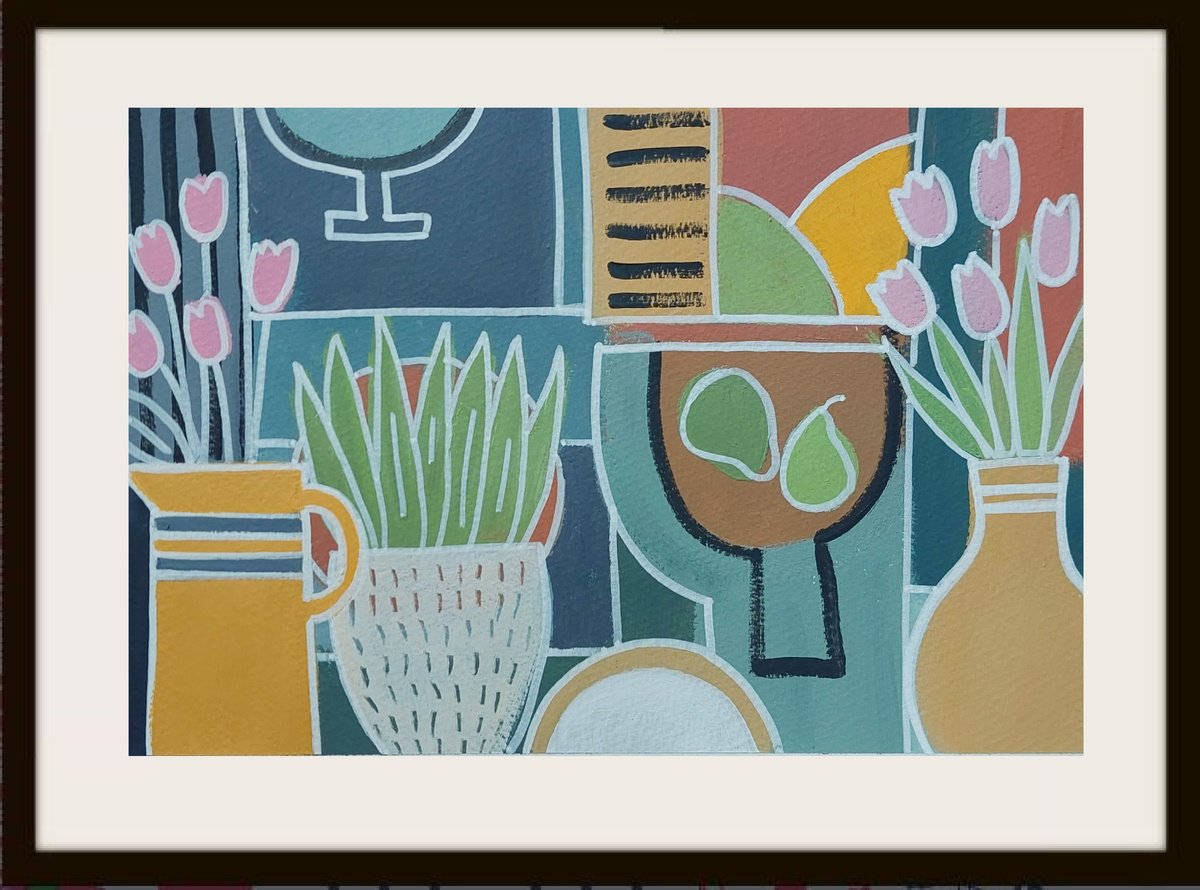 Still Life with Pink Tulips III by Jan Rippingham