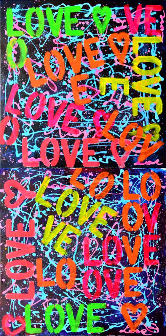 First Love1- Diptych Pop art