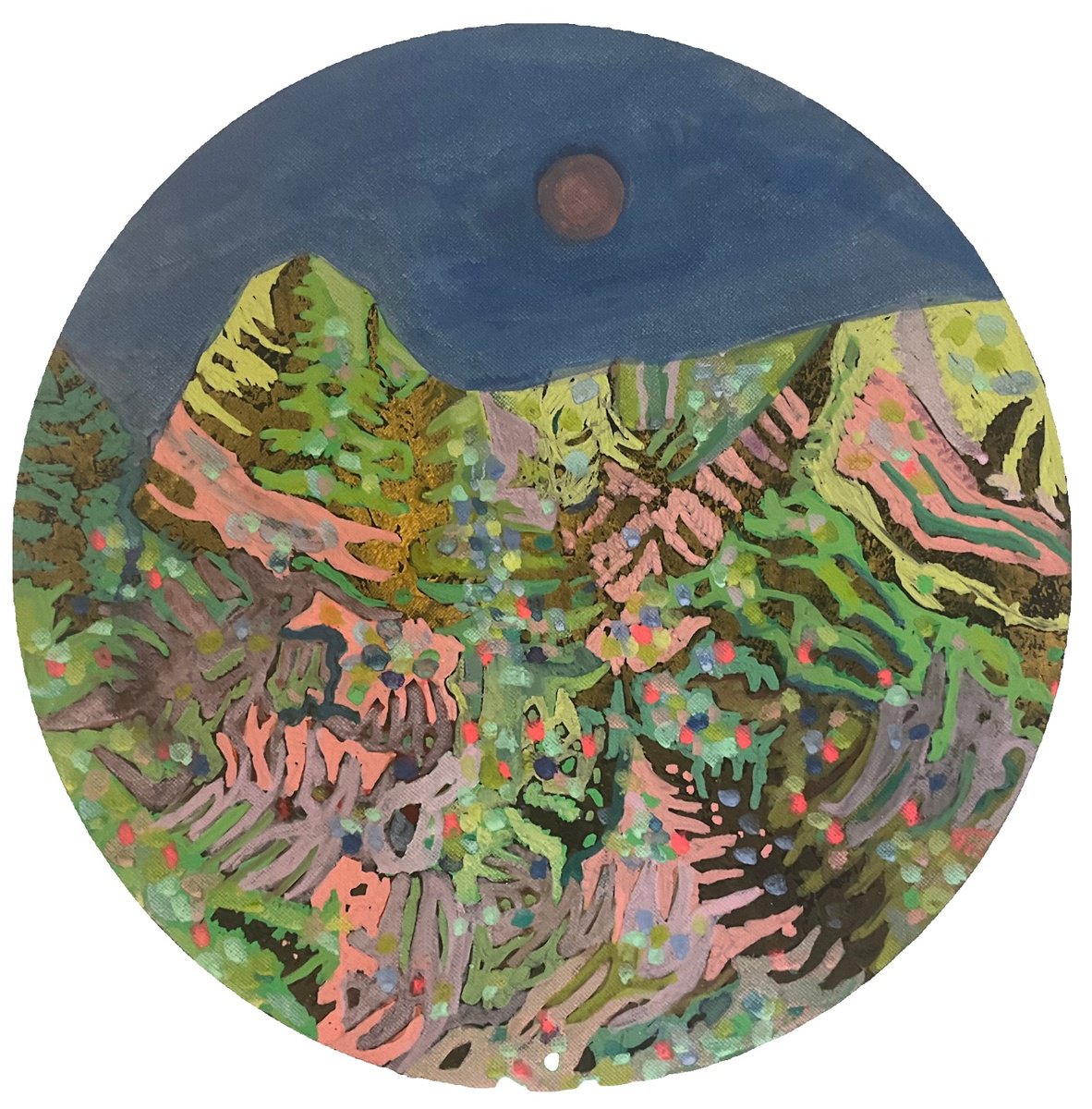 Abstract Landscape Acrylic Painting By Gwendolyn Fleming, 12 X 12, Argyll Hillside, Original Artwork