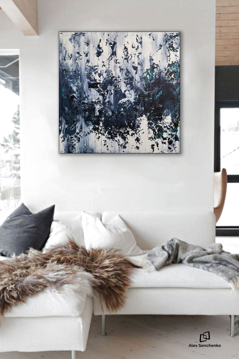 Abstract Acrylic Painting By Alex Senchenko, 39 X 39, Abstract 2325, Original Artwork