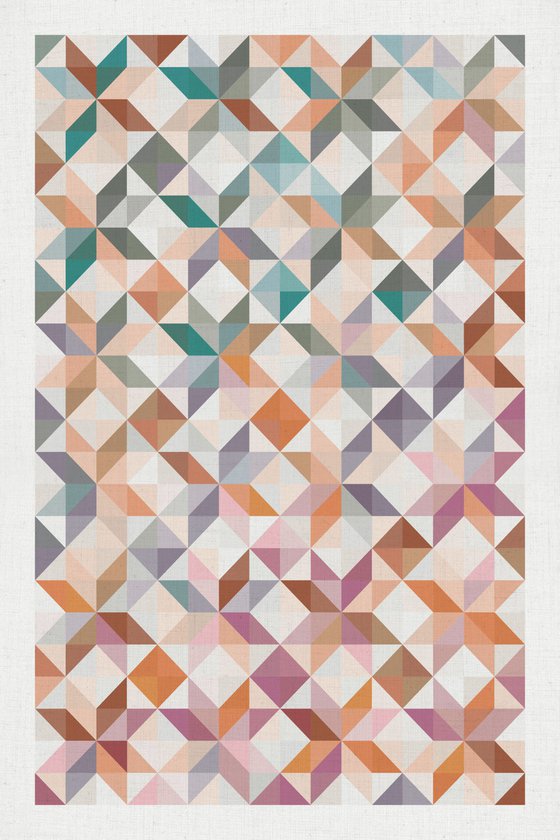 Geometric patchwork stars print