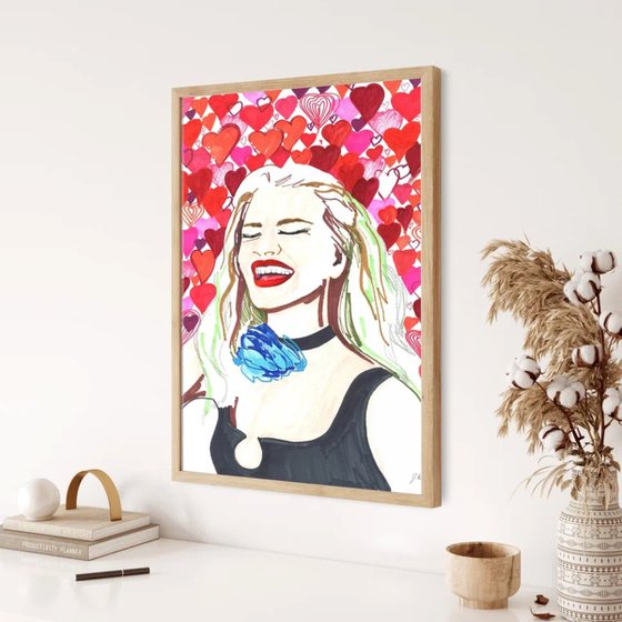 Woman with Hearts