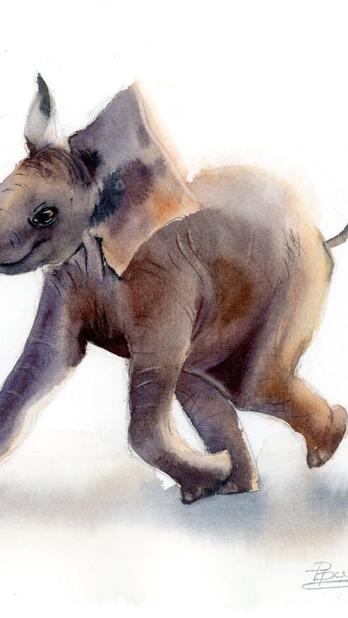 Running elephant by Olga Tchefranov (Shefranov)