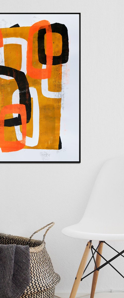 Round & Round #4 -  Art on paper - 24J (A2-42cmx59,4cm) by Ronald Hunter
