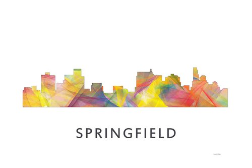 Springfield Illinois Skyline WB1 by Marlene Watson