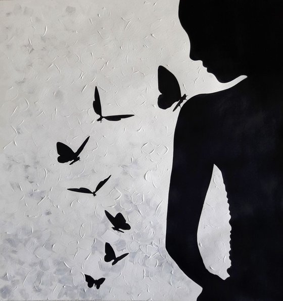 Lady with butterflies