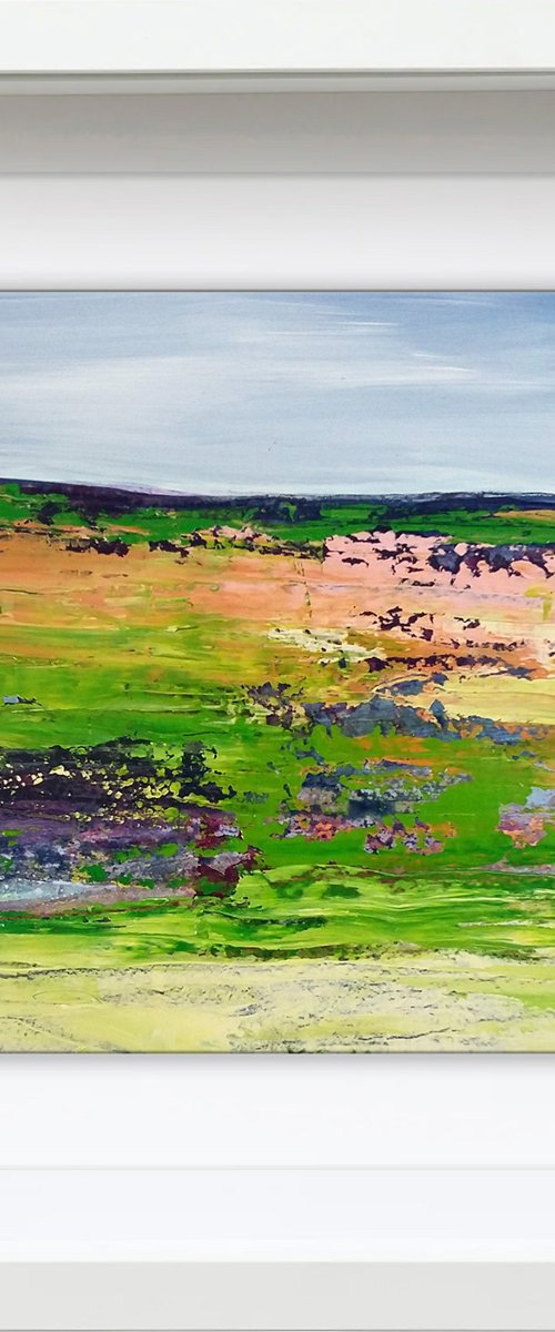 Framed ready to hang original abstract - abstract landscape #30 by Carolynne Coulson