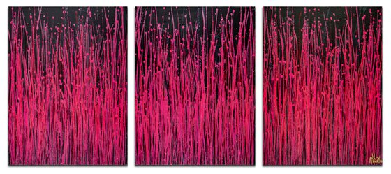 Carmin Spectra ( Florescent garden) 2 / Triptych!