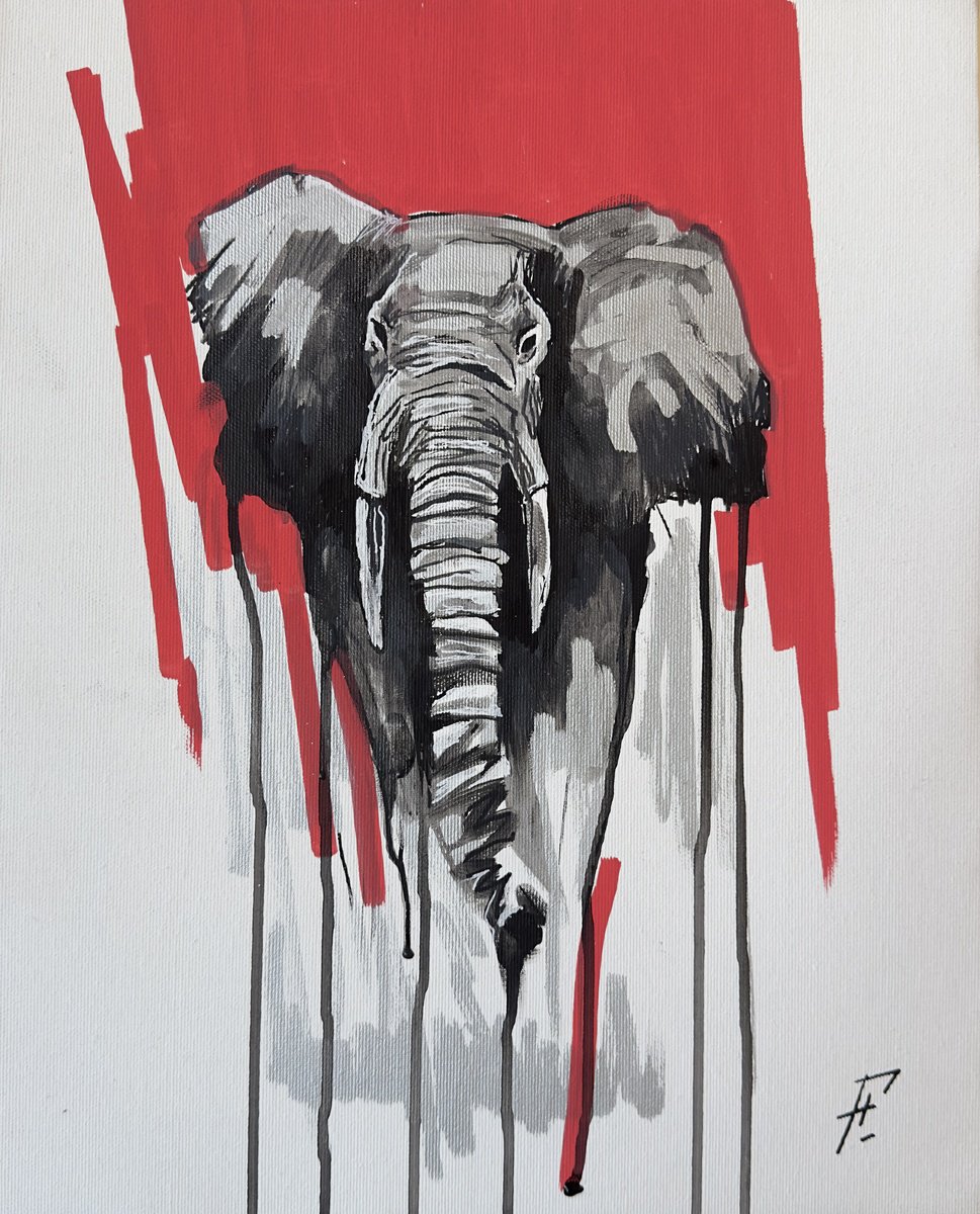 Watercolour , African Elephant Ii By Nikola Gulev, 13 X 16, Artwork For Sale On Artfinder