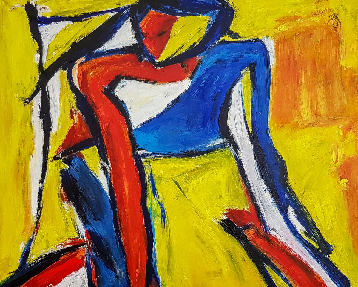 FG XX - (H)106x(W)130 cm. Colorful Abstract Art by Retne