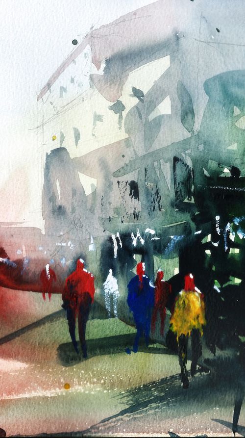 Paris watercolor painting by Nicolas Jolly