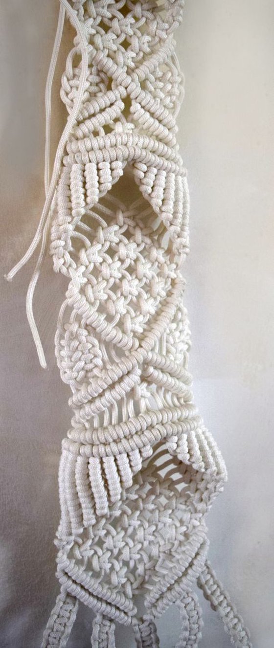 White Abstract / Macrame 108 cm x 12 cm