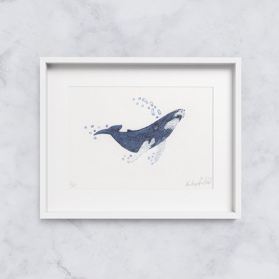 Mini Original Orca Watercolour 4.1 x 5.8 inch