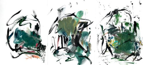 Roots of Life (Triptych) by Christel Haag