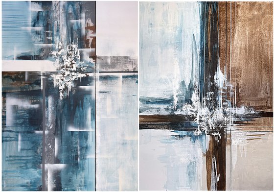 Currents Through Structure diptych