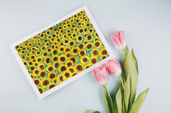 Miniature Landscape of Sunflowers