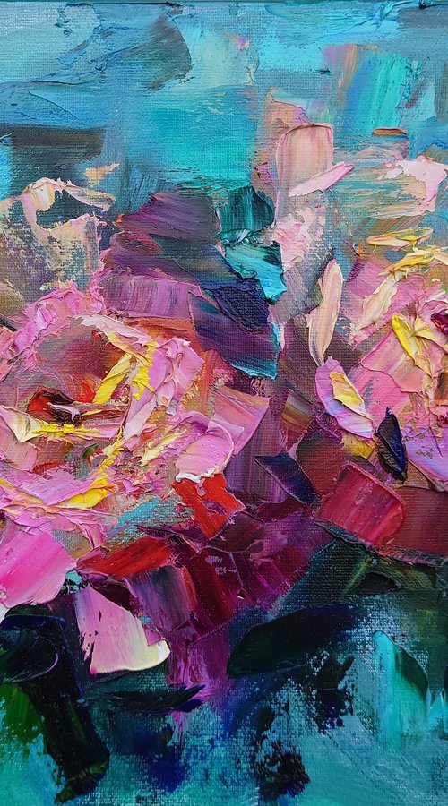 The Sunlit Threshold of Velvet Roses by Dalia Visockaite Kisieliene