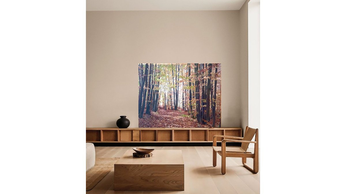 Impressionistic Landscape Painting By Ida Harm, 75 X 59, Fall In The Beech Wood, Original Artwork