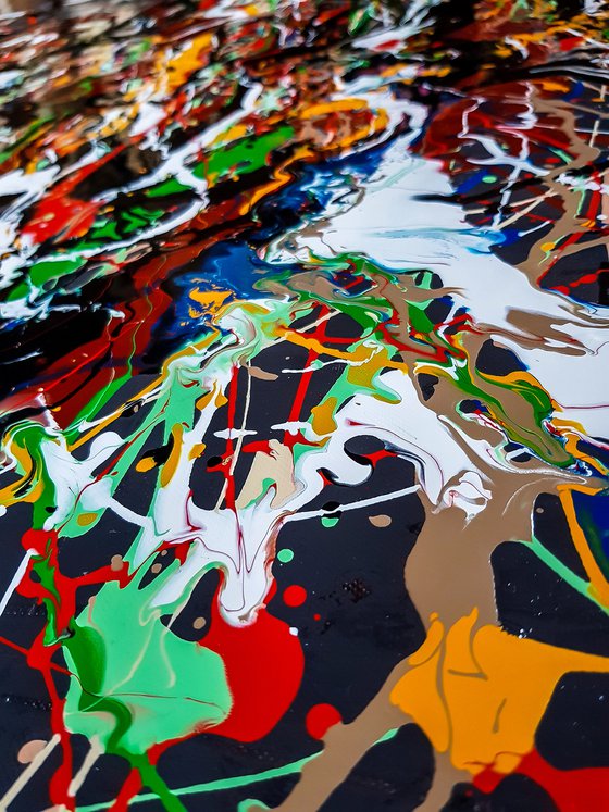 - Revive - LARGE FORMAT! Modern painting in Jackson Pollock style.