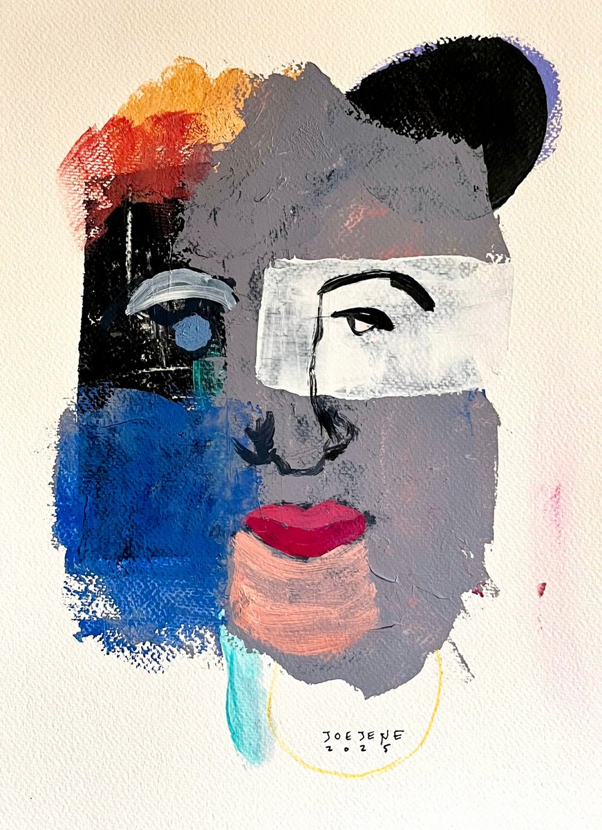 Abstract Acrylic Painting By Joejene C. Santos, 11 X 15, Olivia, Original Artwork