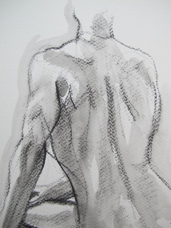 Seated male nude