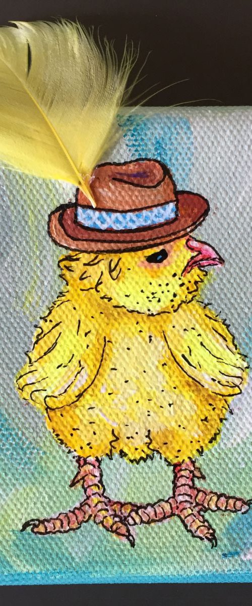 Chick with a trilby hat by Lena Smirnova