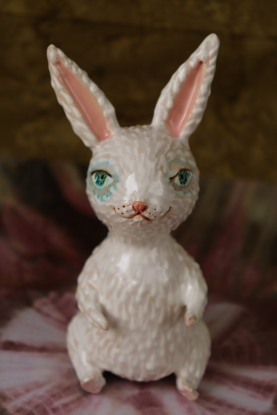 Easter Bunny II. Tiny sculpture by Elya Yalonetski