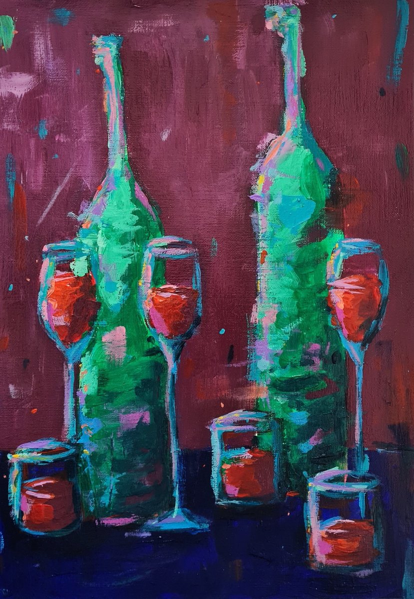  Red Wine By Dawn Underwood, 8 X 12, Artwork For Sale On Artfinder