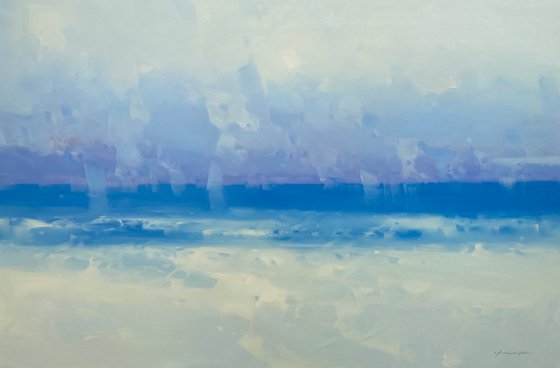 Marble Ocean, Original oil painting, Handmade artwork, One of a kind