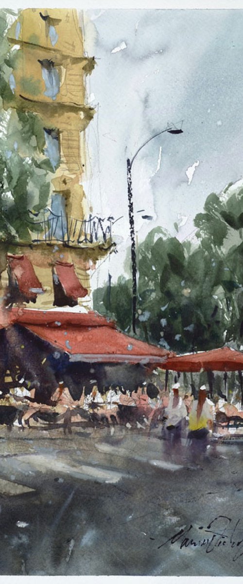 Paris watercolor art. by Marin Victor