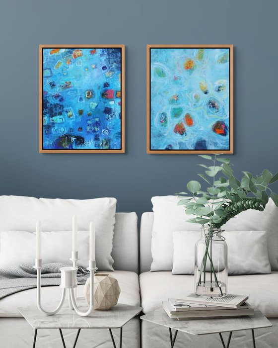 Abstract Works on Paper, Set of Two