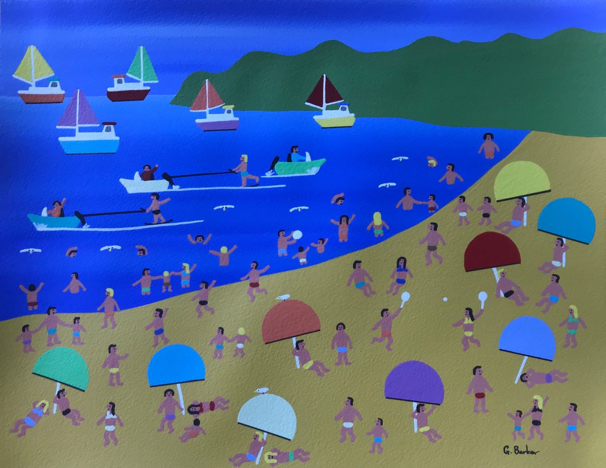 On a summers day by the sea by Gordon Barker