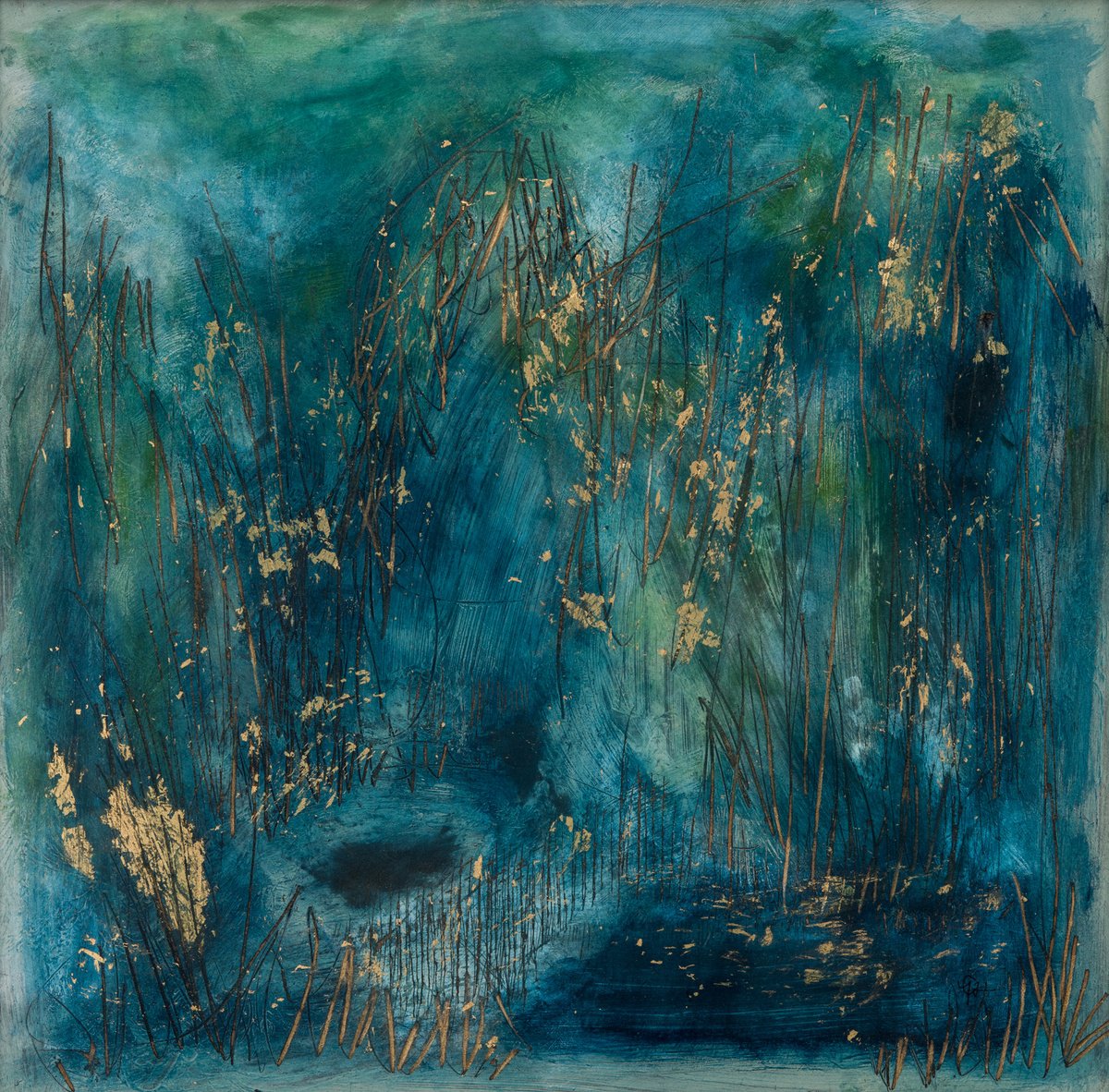 Abstract Landscape Painting By Chloe Yandell, 26 X 26, Untitled Vi, Original Artwork