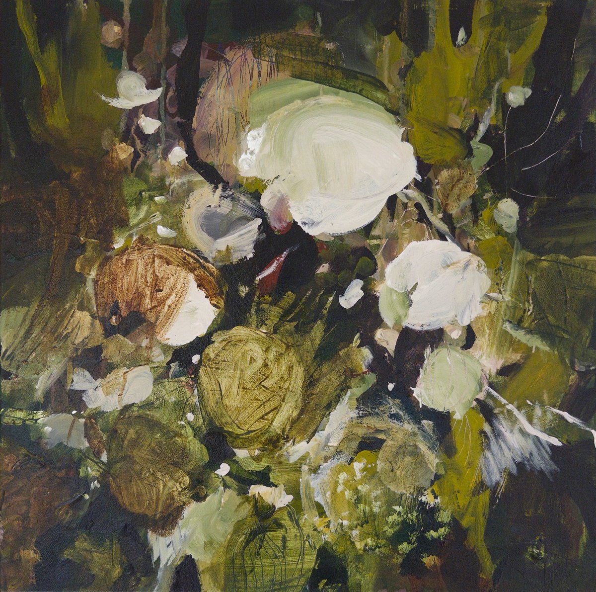 Expressive Abstract Acrylic Painting By Egle Ra, 20 X 20, Where Growth Begins, Original Artwork