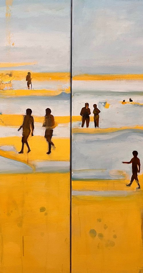 Guadalobon Beach. Diptych. by Romuald Mulk Musiolik