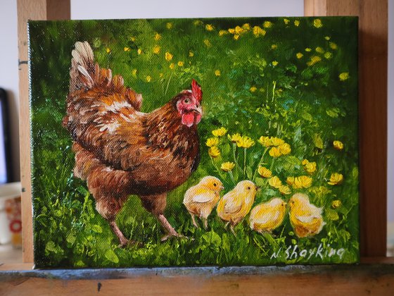 Baby Chicks Painting Farm