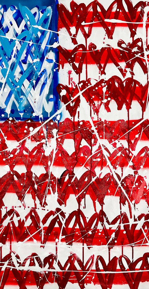 USA flag 2 by Mercedes Lagunas