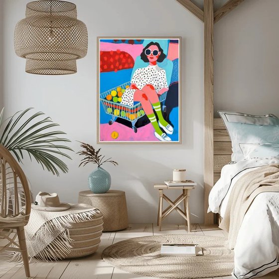 Woman with Shopping Cart