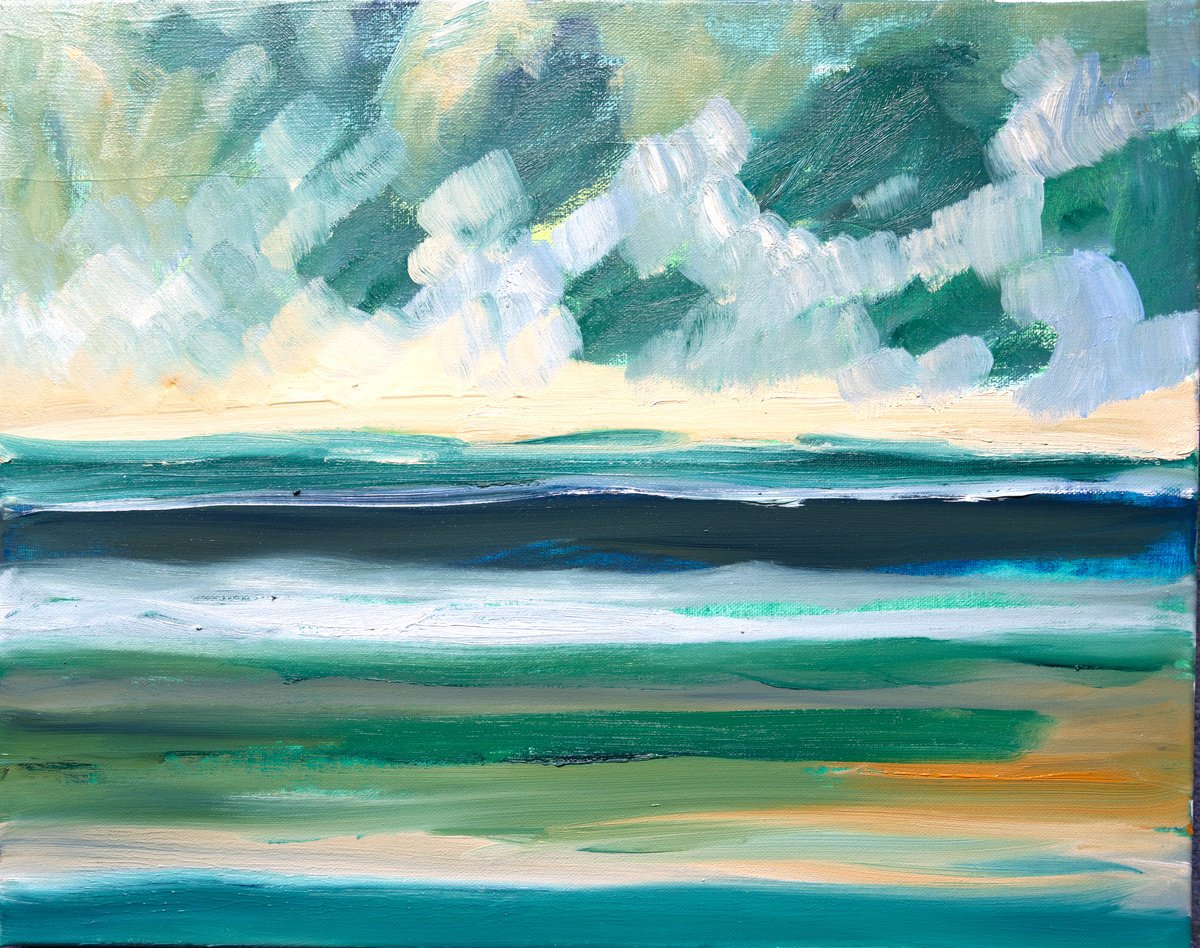 Green Coast By Elizabeth Anne Fox, 20 X 16, Artwork For Sale On Artfinder