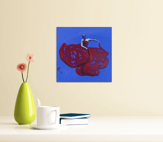 A dance on a blue background